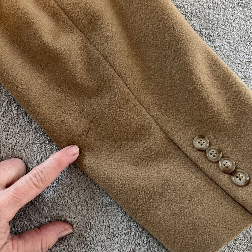 Vintage London Fog Mens 44 Long Wool Overcoat Tan Classic City Office Business - Picture 15 of 16